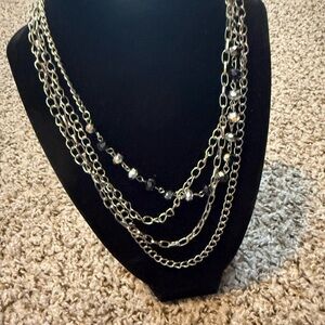 Elegant Silver Layered Necklace 14